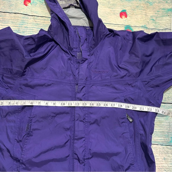 Marmot Hoodie Womens Small Purple Full Zip Hooded Water Rain Jacket-Peeling/FLAW - Picture 15 of 16